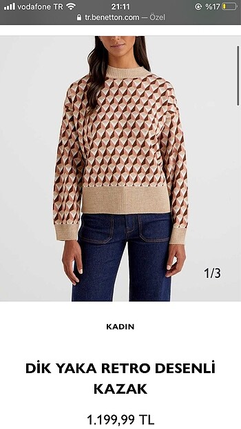 Benetton retro desen kazak