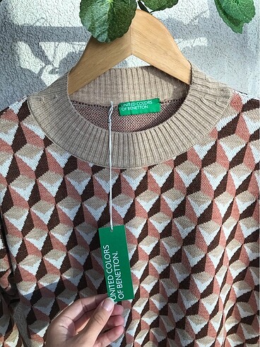 s Beden çeşitli Renk Benetton retro desen kazak