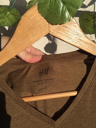 H&M H&m kahve v yaka tişört