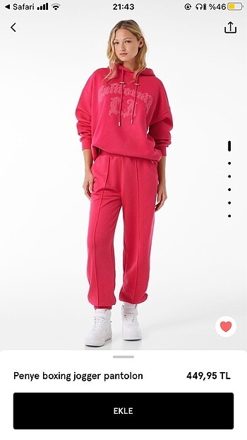 s Beden pembe Renk Bershka jogger eşofman altı
