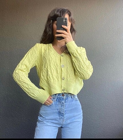 Mango taşlı simli hırka