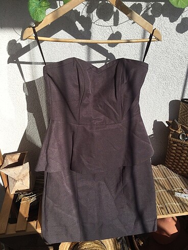 H&m kalp yaka straplez tarz elbise