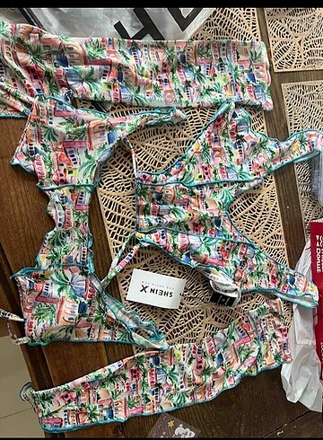 Shein parçalı şık crop set