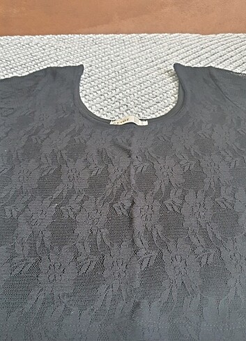 Diğer Siyah Dantelli Crop