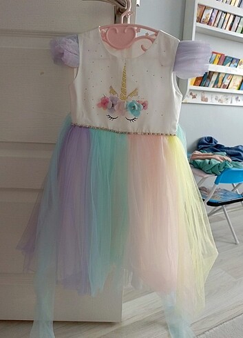 Kız çocuk unicorn elbise