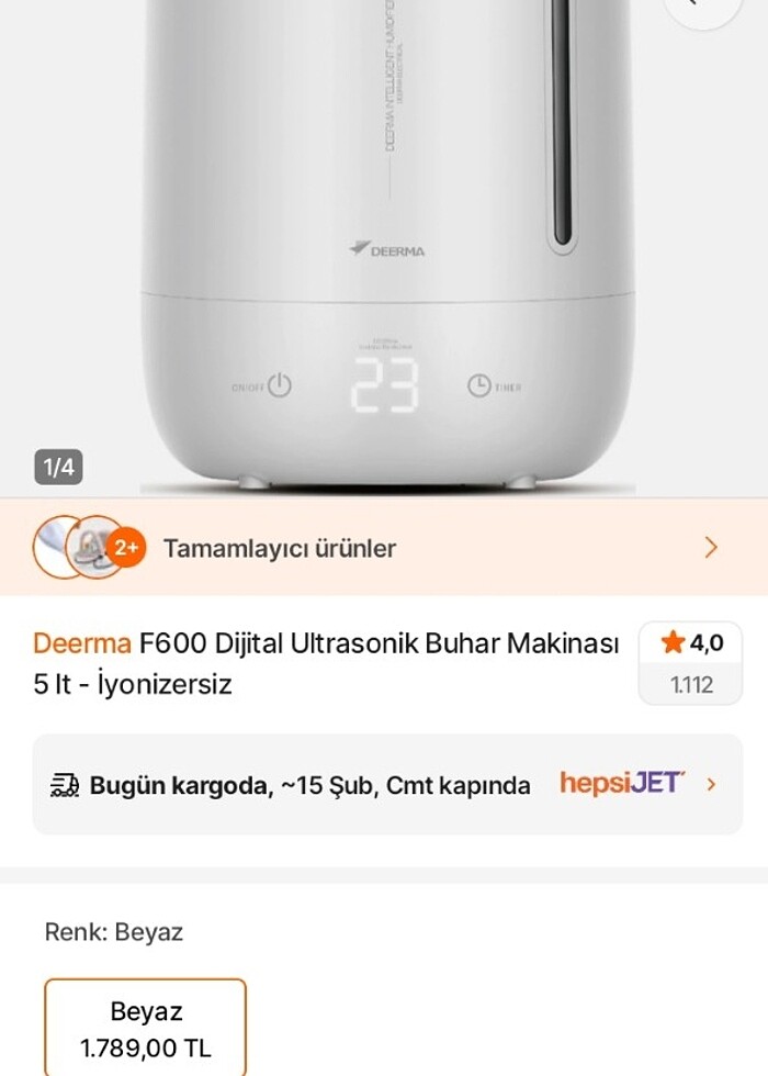 deerma f600 model hava nemlendirici - Görsel 5