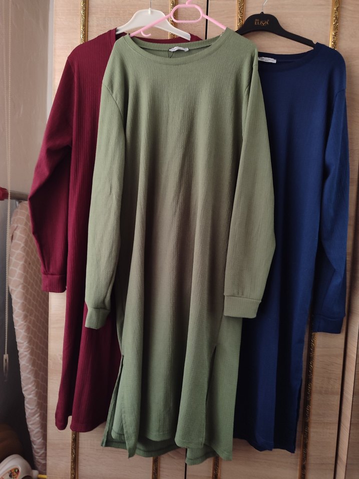 Kadın Uzun Kollu Salaş Uzun Elbise - Görsel 2