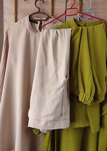 Kadın Haki ve Bej Uzun Kollu Piliseli Takım - Görsel 2