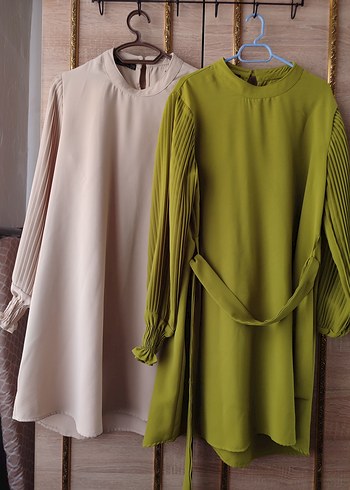 Kadın Haki ve Bej Uzun Kollu Piliseli Takım - Görsel 4