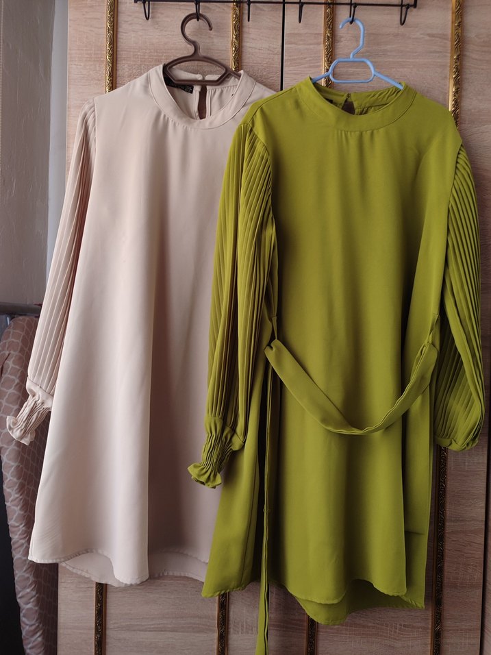 Kadın Haki ve Bej Uzun Kollu Piliseli Takım - Görsel 4