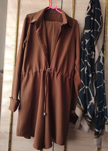 Drapeli Camel Kadın Takım Elbise - Görsel 2