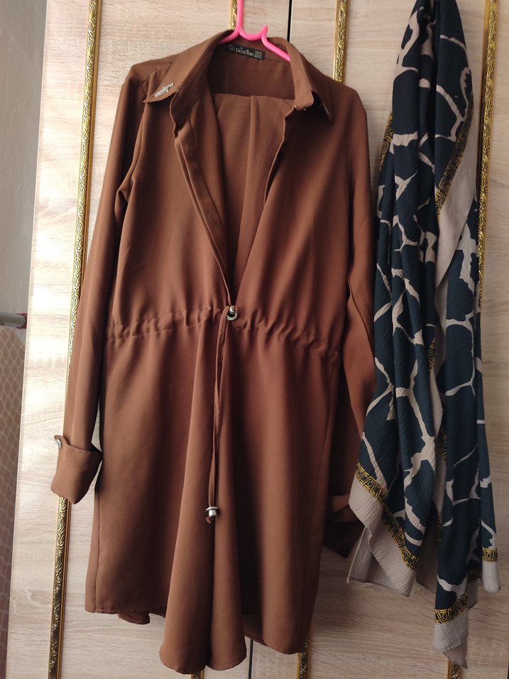 Drapeli Camel Kadın Takım Elbise - Görsel 2