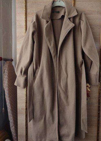 Bej Uzun Kadın Trençkot - Görsel 3