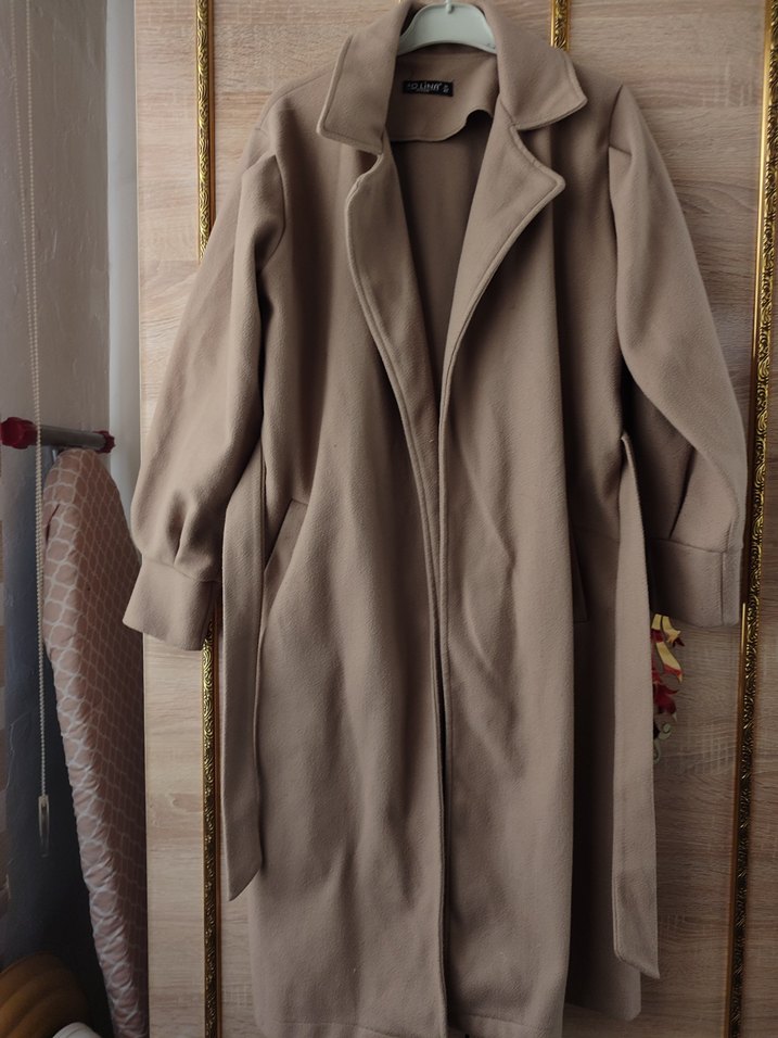 Bej Uzun Kadın Trençkot - Görsel 3