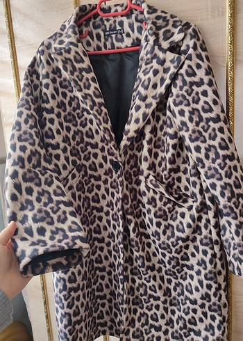 Leopar Desenli Uzun Kadın Palto - Görsel 2