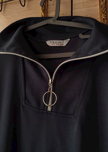 Lacivert Uzun Kollu Rahat Kesim Elbise - Görsel 4