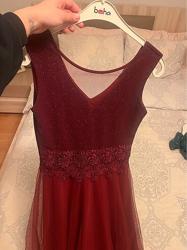 Bordo elbise