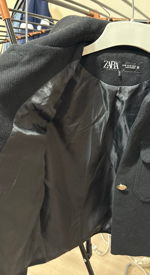 Zara Siyah Mini Kadın Kaban - Görsel 2