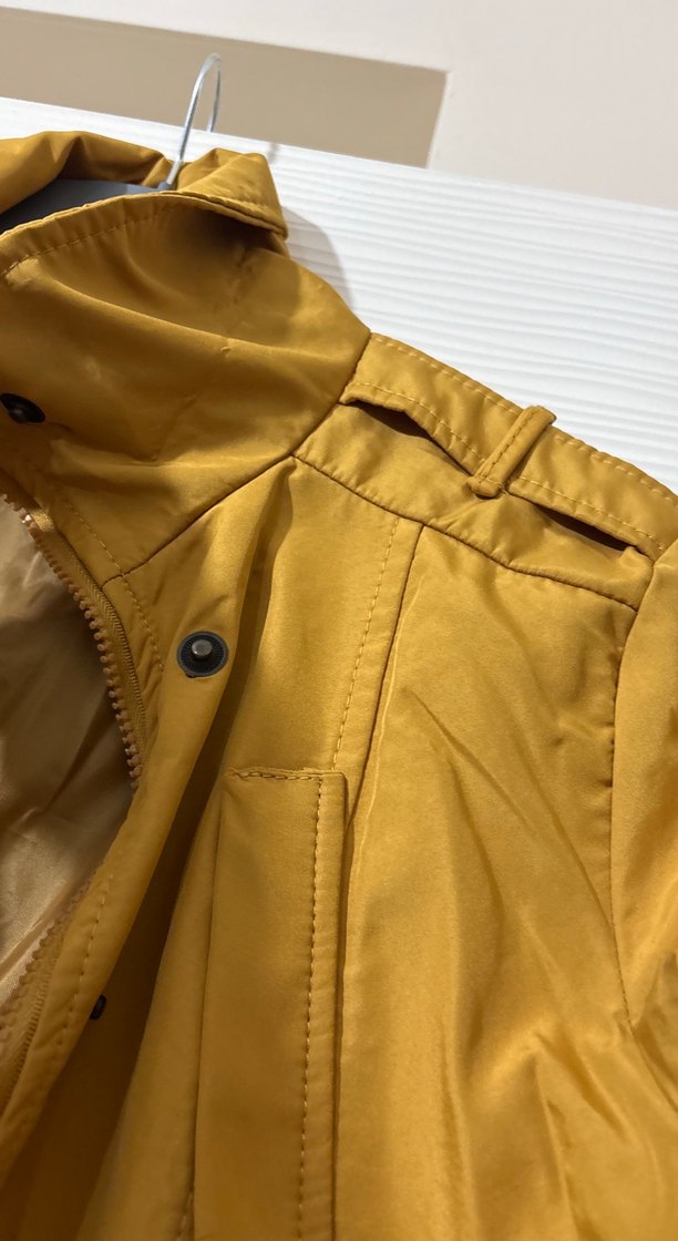 Düğmeli Sarı Midi Kadın Ceket - Görsel 5