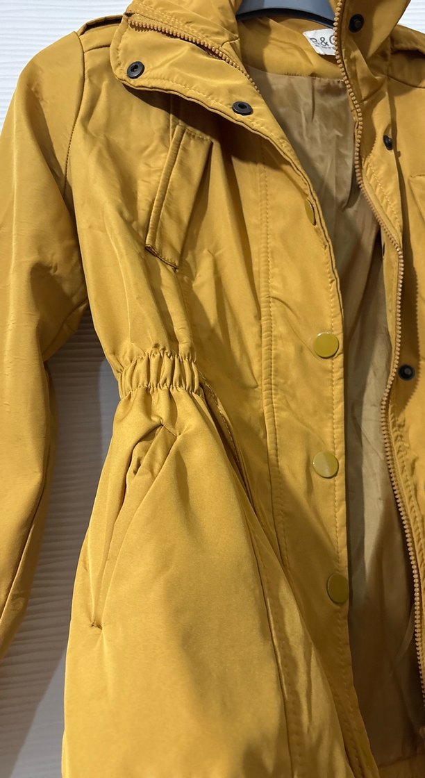 Düğmeli Sarı Midi Kadın Ceket - Görsel 4