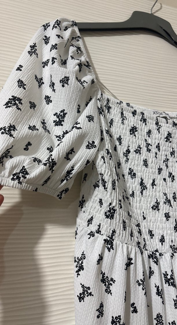 Gri Desenli Mini Kadın Elbise - Görsel 2