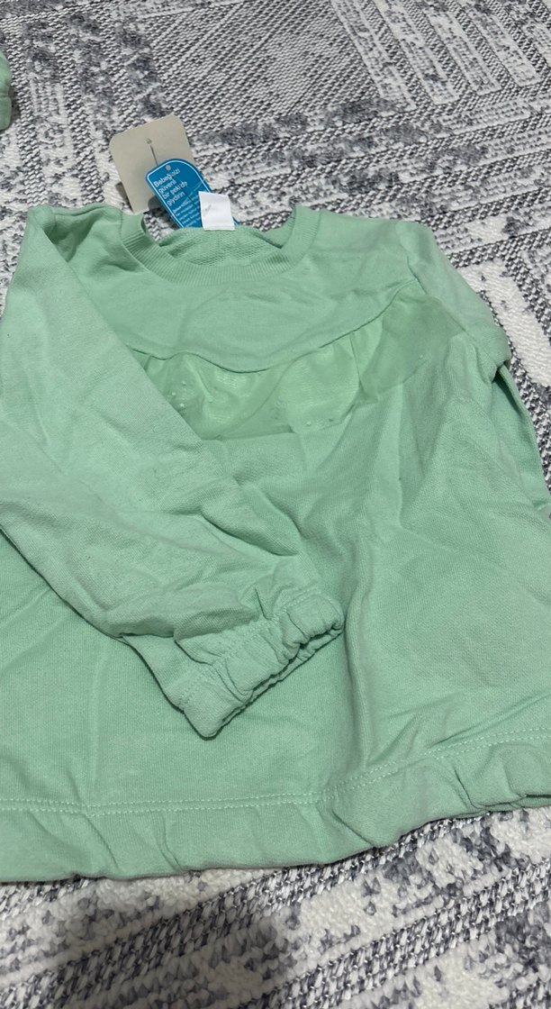 Yeşil Bebek Kız Uzun Kollu Fırfırlı - Görsel 2