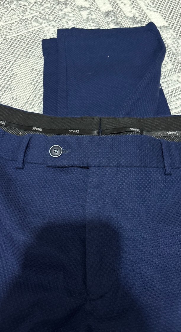 Erkek Lacivert  Kumaş Pantolon - Görsel 2