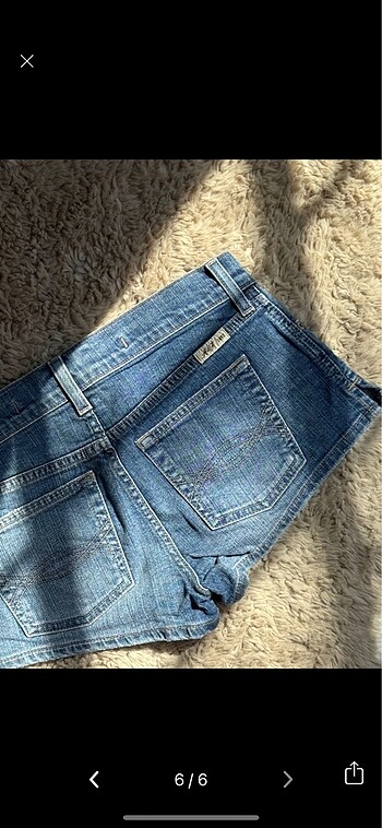 s Beden mavi Renk Y2k düşük bel denim şort Abercrombie