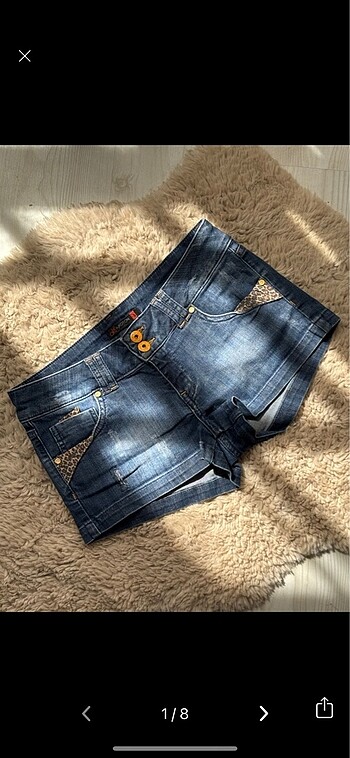 Y2k düşük bel denim leopar detay şort