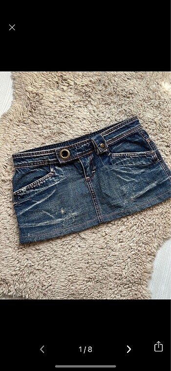 Y2k micro mini düşük bel kot denim etek