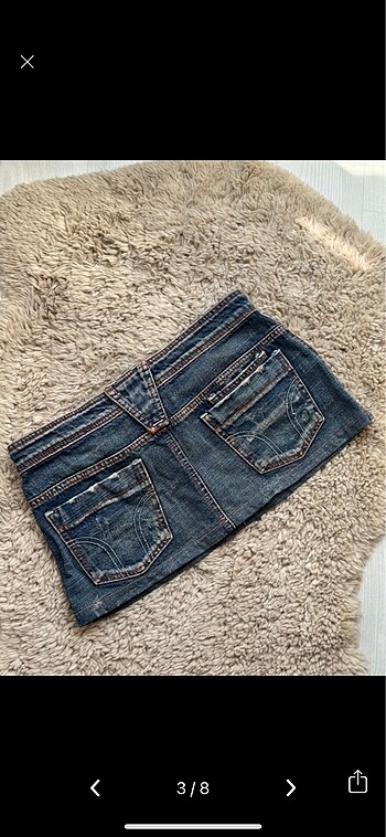 American Vintage Y2k micro mini düşük bel kot denim etek