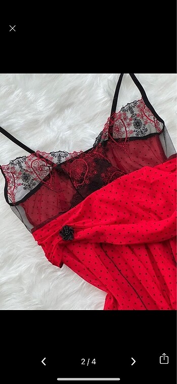 American Vintage Y2k kırmızı lolita dantel gecelik elbise
