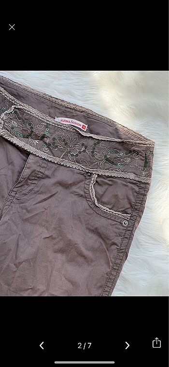 American Vintage Y2k işleme ve pul detay kapri düşük bel