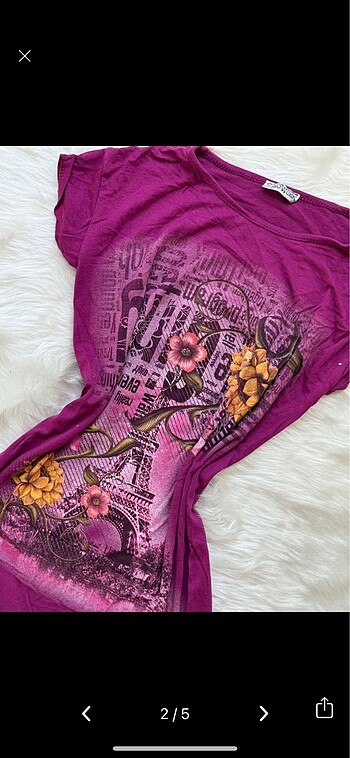 American Vintage Y2k bluz eskitme detay mor