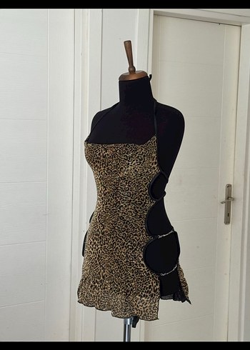 s Beden Y2k glitter leopar desen bluz gece