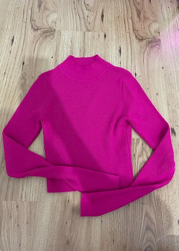Pembe Kadın Triko Boğazlı Kazak