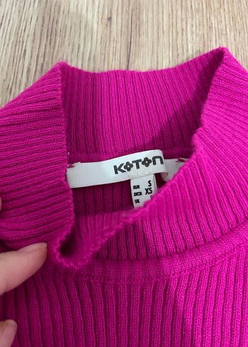 Koton Pembe Kadın Triko Boğazlı Kazak