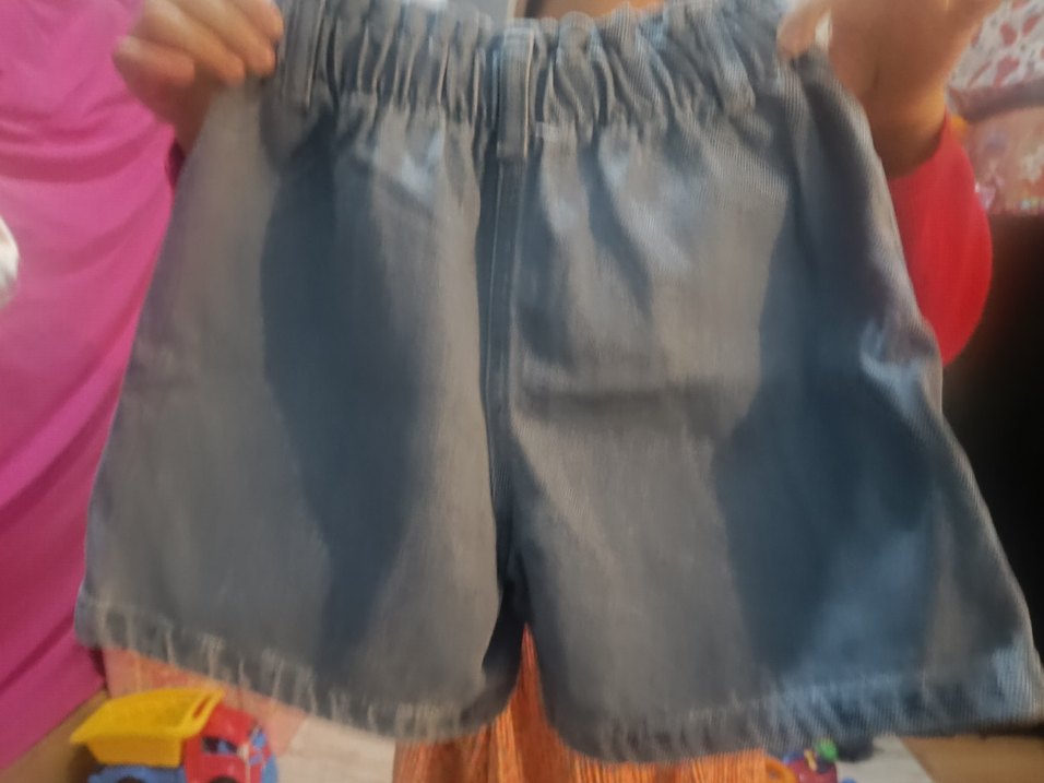 Kız Çocuk Gri Baskılı Kot Şort - Görsel 3