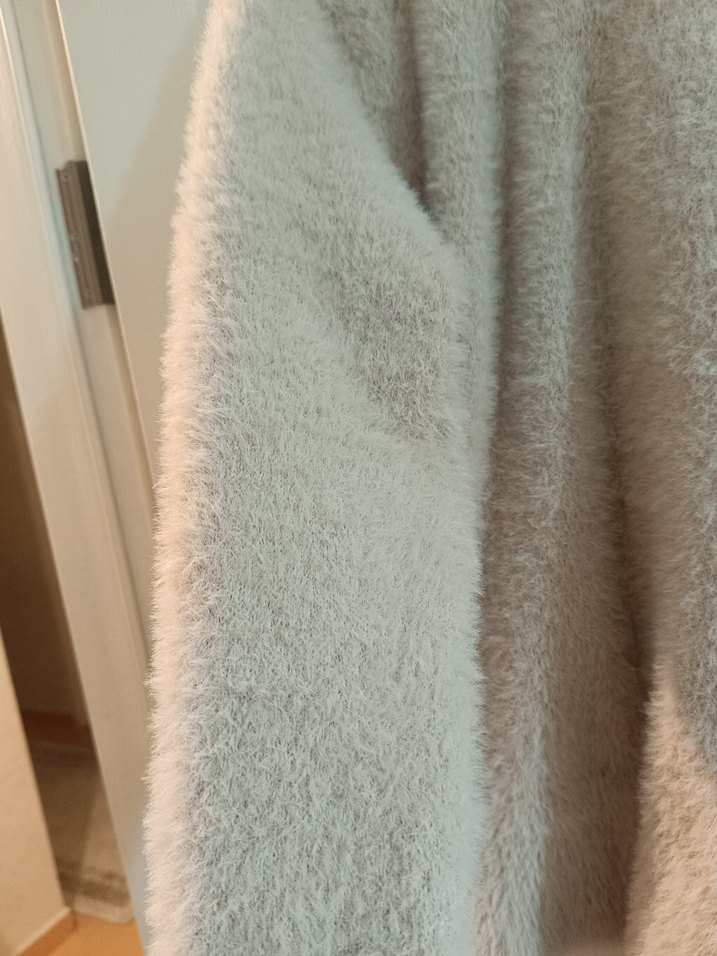 Bej Kadın Örgü Rahat Sweatshirt - Görsel 3