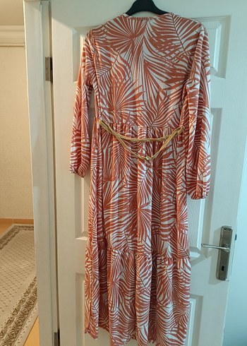 Turuncu Bohem Uzun Elbise - Görsel 2