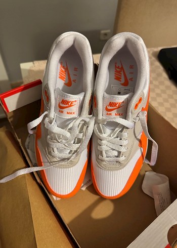 Nike Beyaz Turuncu Nike Air Max Kadın Spor Ayakkabı
