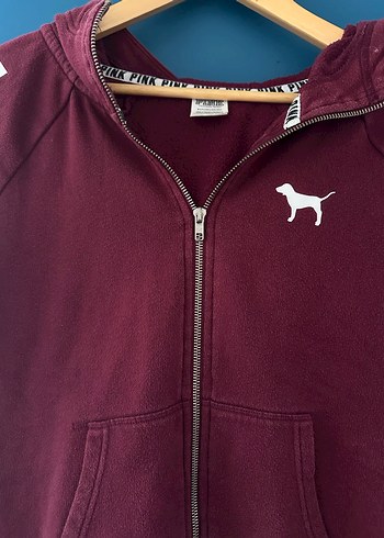 m Beden Bordo Fermuarlı Uzun Kollu Sweatshirt