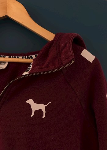 m Beden bordo Renk Bordo Fermuarlı Uzun Kollu Sweatshirt