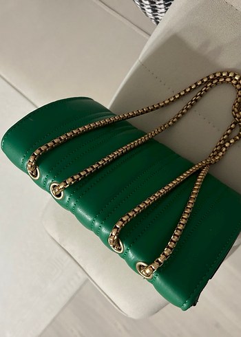 Yeşil Deri Kadın Çanta - Görsel 4