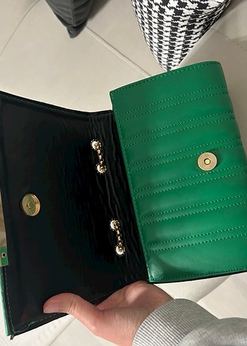 Yeşil Deri Kadın Çanta - Görsel 5