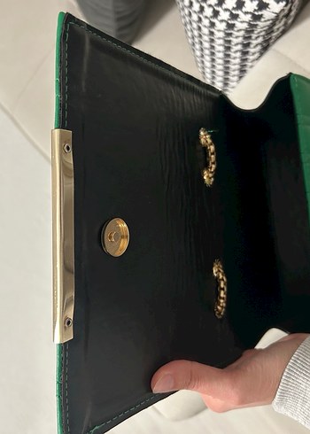 Yeşil Deri Kadın Çanta - Görsel 6