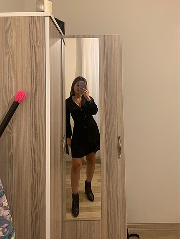 Saten siyah elbise mini zara elbise