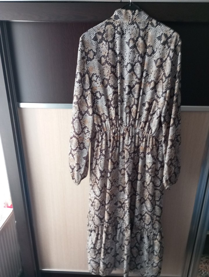 Yılan Desenli Kadın Uzun Kollu Uzun Boy Sabahlık - Görsel 4