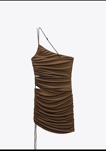 m Beden Zara asimetrik drape elbise