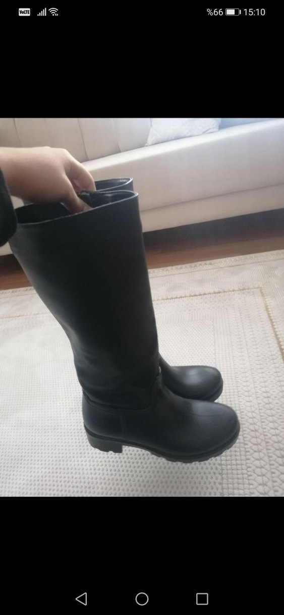 Siyah Deri çizme bot - Görsel 2